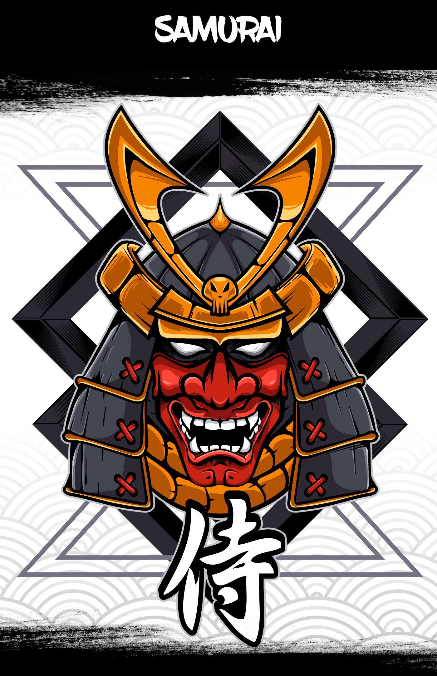 Samurai Mask - Tattoo Abyss Montreal