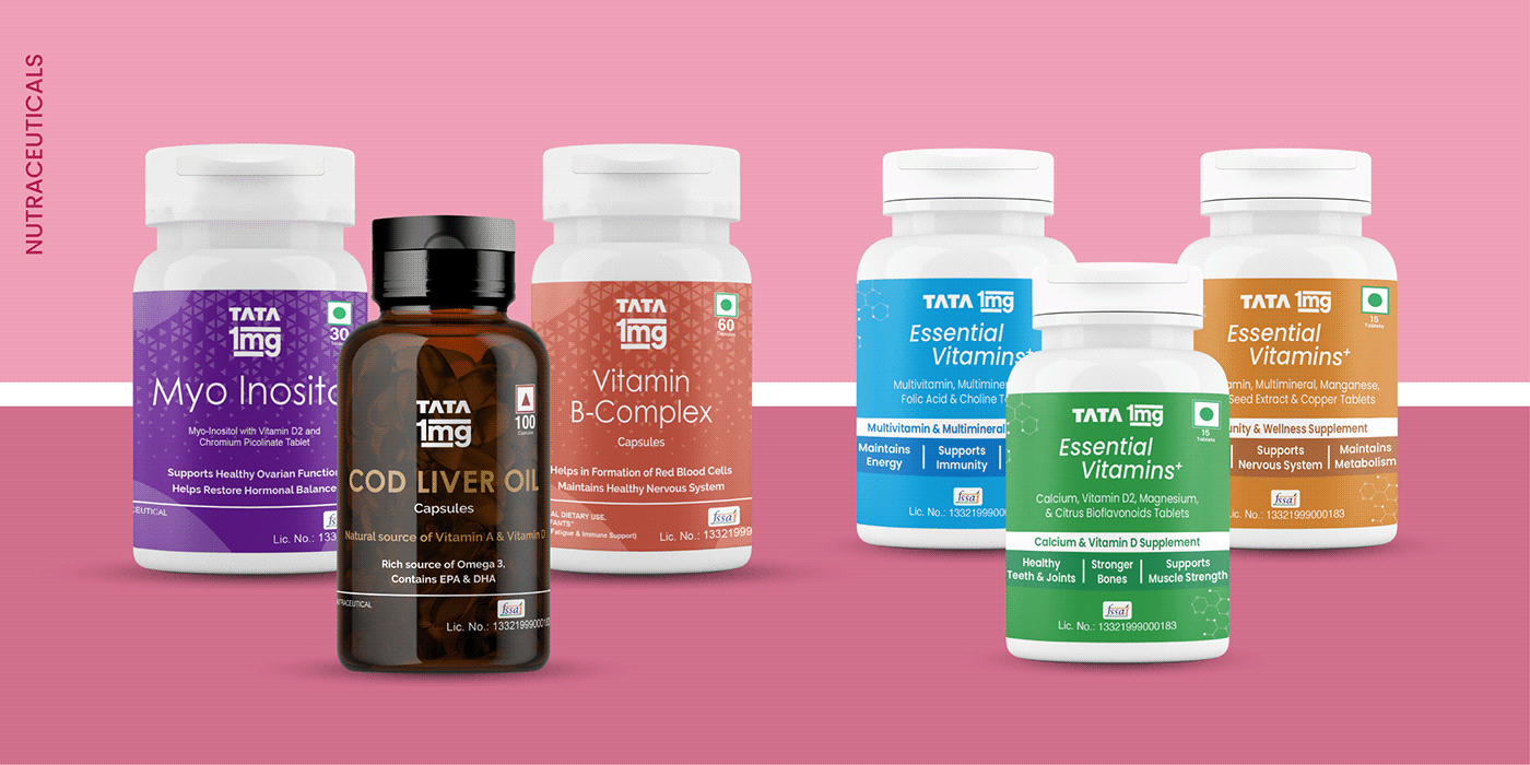 packaging design visual identity label design Mockup nutraceuticals protein nutrition juice pharmacy daily wellness