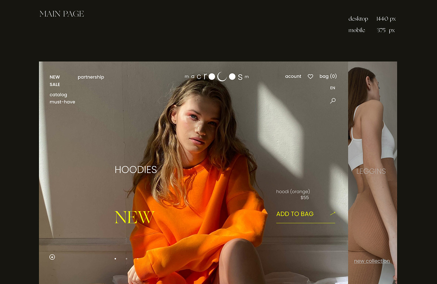 Adaptive e-commerce e-store Fashion  redesign top UI ux Web Website