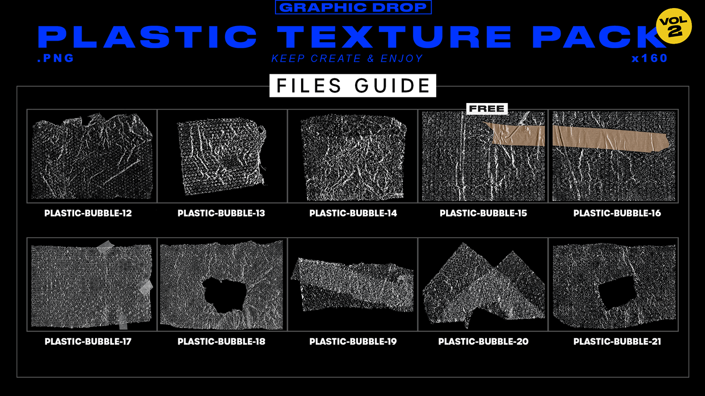 Files Guide - Get 20 Plastic Textures for free ! And 160 Plastic Textures to download in my shop.