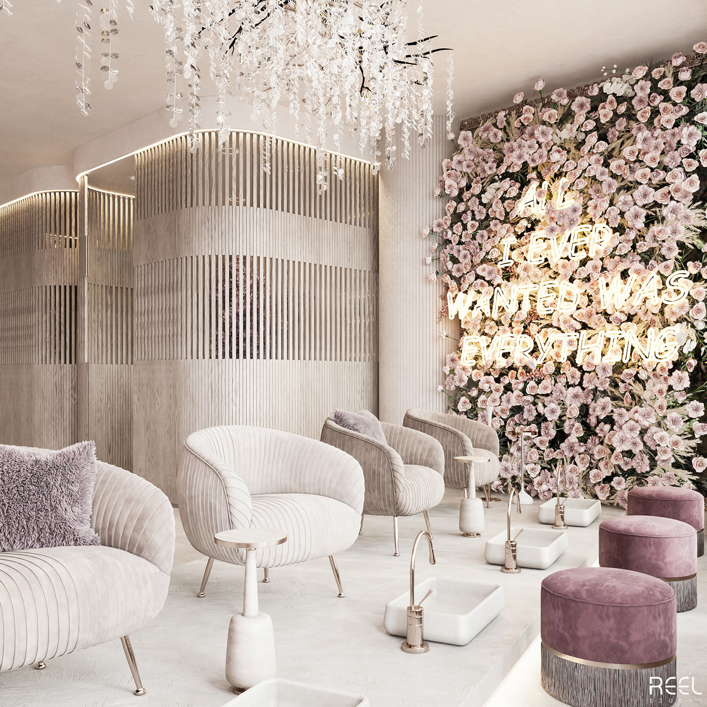 beauty salon commercial commercial design cozy decor Interior interior design  reel studio54 tolko