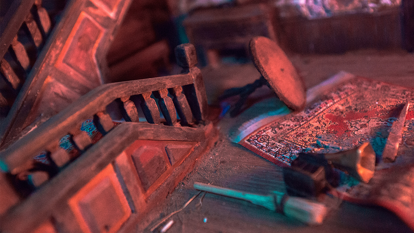 hotel Miniature miniature art Tiny crafts   crafting neon wood vintage fireplace