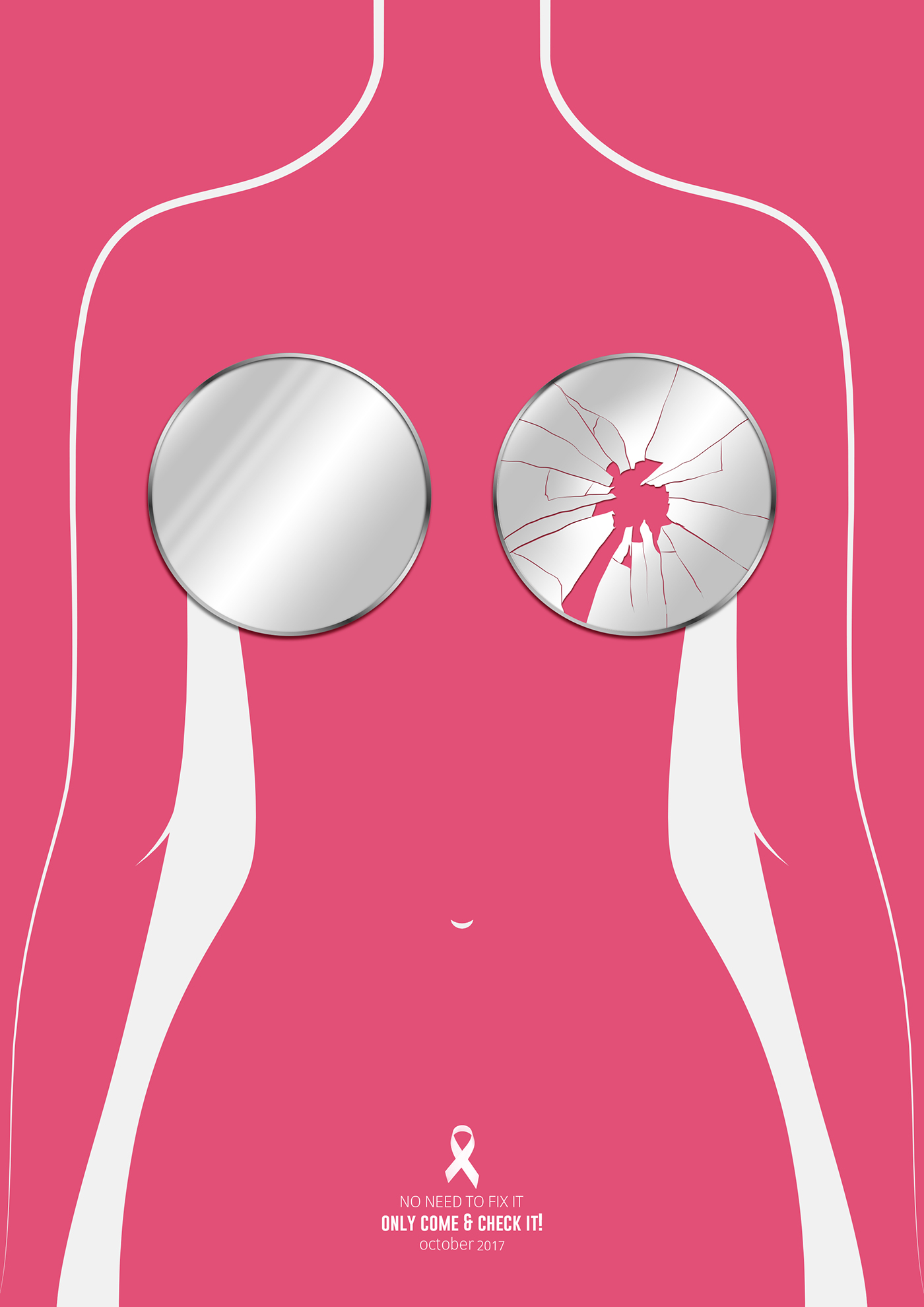 breast cancer awareness Advertising  ideas graphic design art pink White