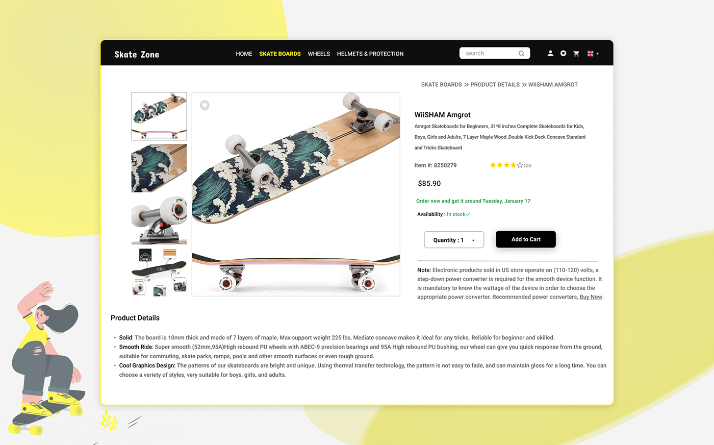 Ecommerce egypt landing page skate skateboard UI uidesign uiux Web Design  Website