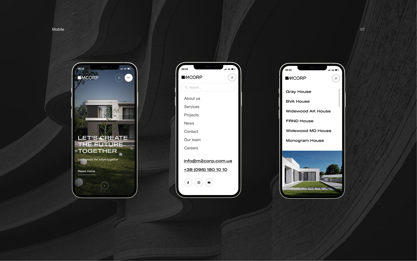 architecture company corporate house Interior luxury modern UI ux Web Design 