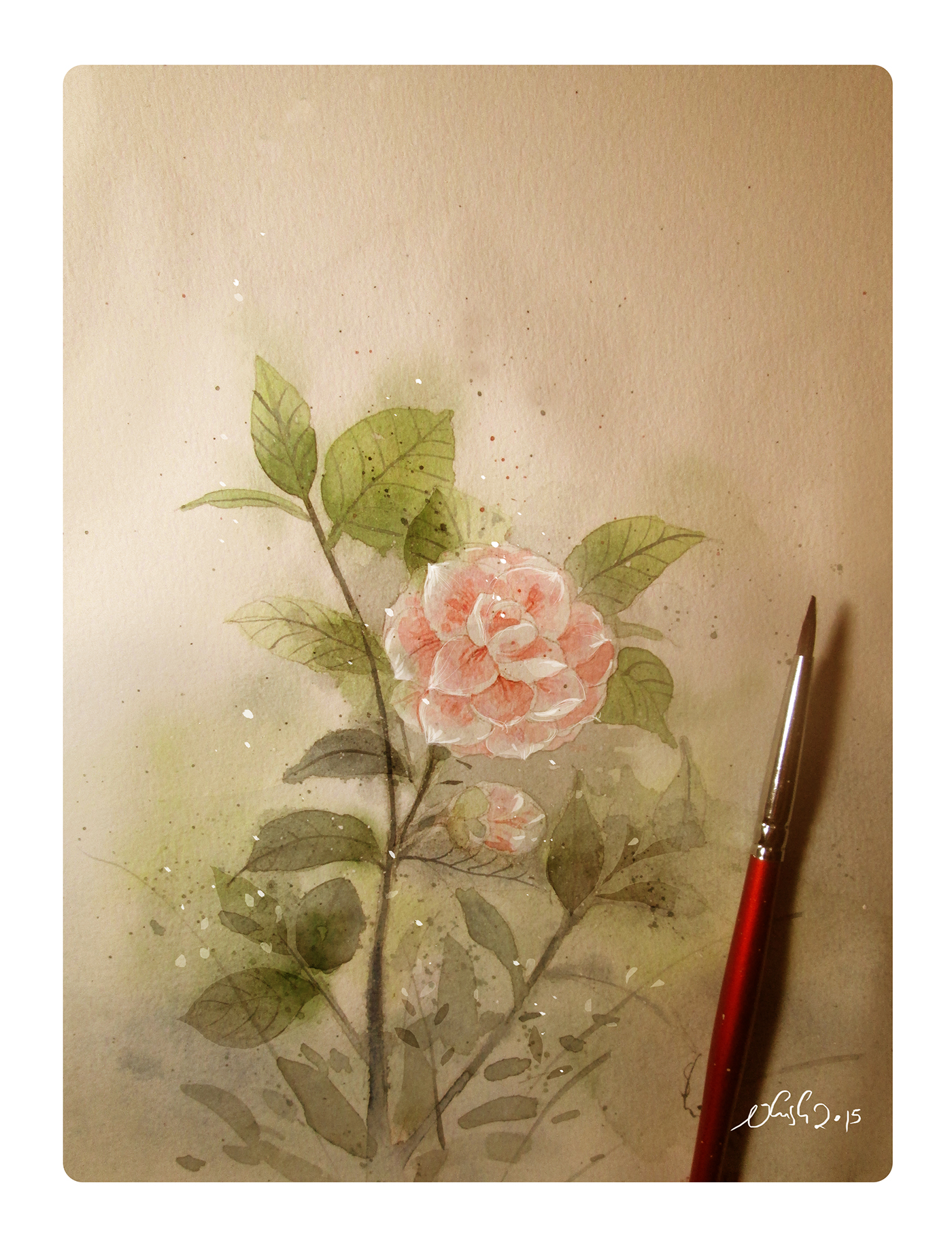 flower artwork Drawing  inspiration tradition art watercolor watercolor painting