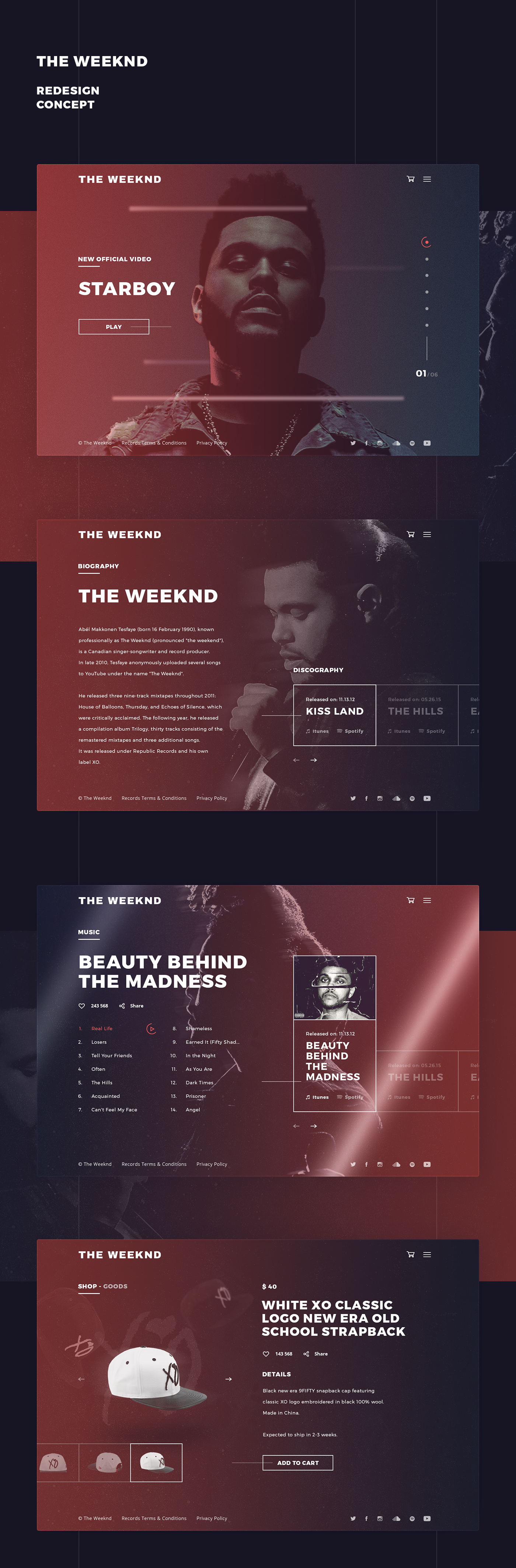redesign concept The_Weeknd music Web