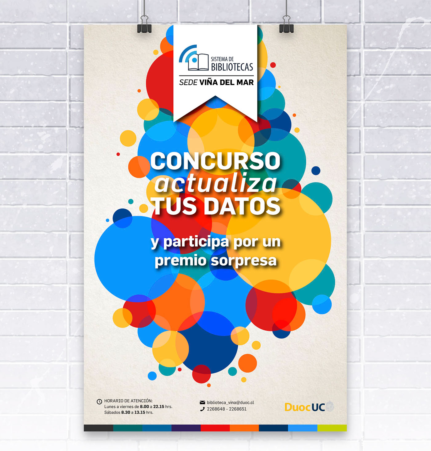 posters semana por escuelas DuocUC santiago chile patrones geométricos geometric patterns diseño salud comunicación biblioteca duocuc Poster Mockup
