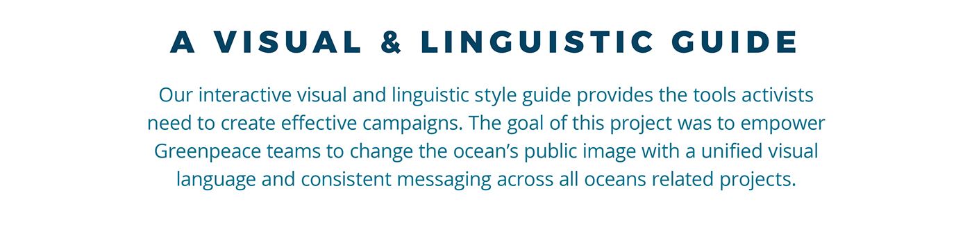 Style Guide non-profit campaign oceans water activism banners template Layout