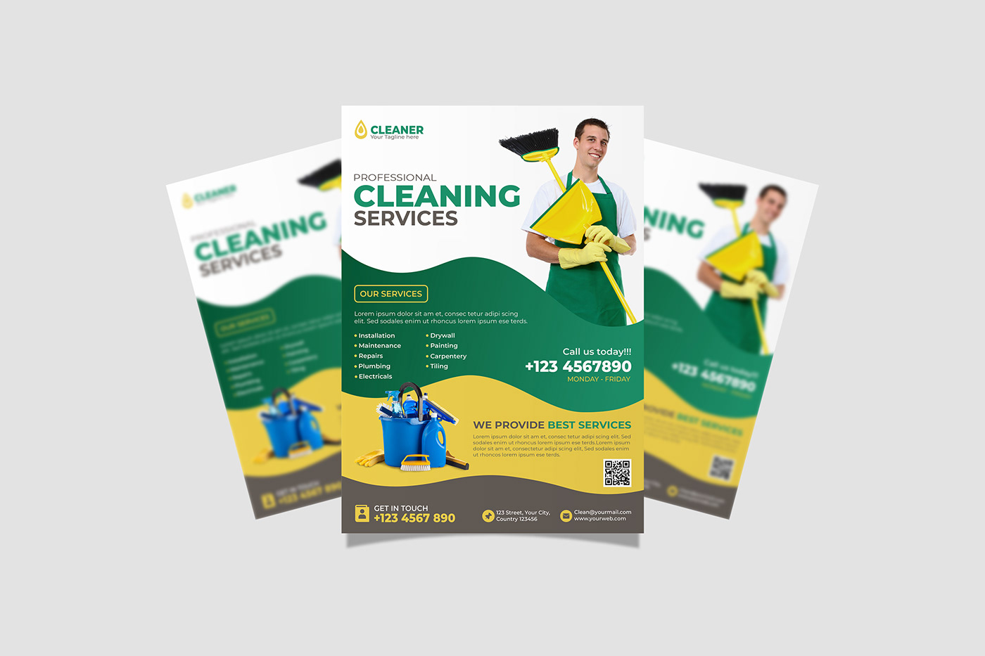 Flyer Design Poster Design brochure design roll up banner billboard design outdoor advertising billboard flyer cleaning services Clean Design