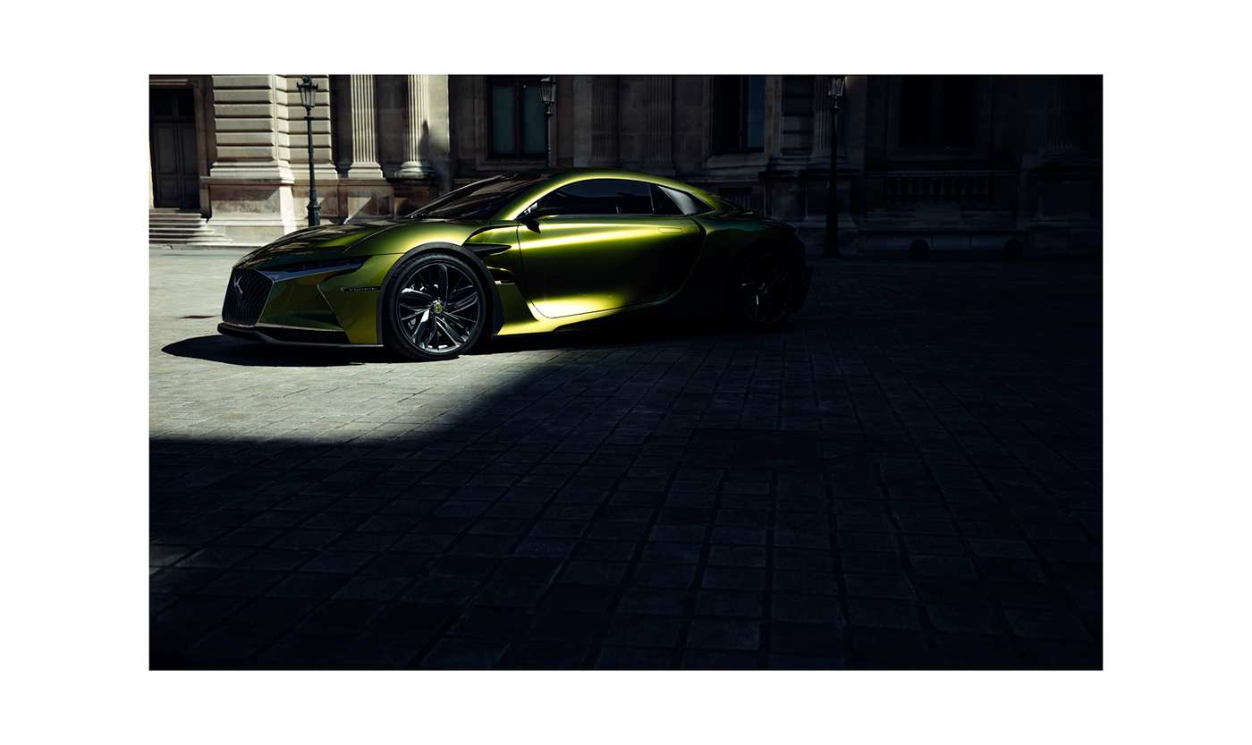 ds automobiles ds etense e-tense concept car fashion shoot automotive   design le louvre