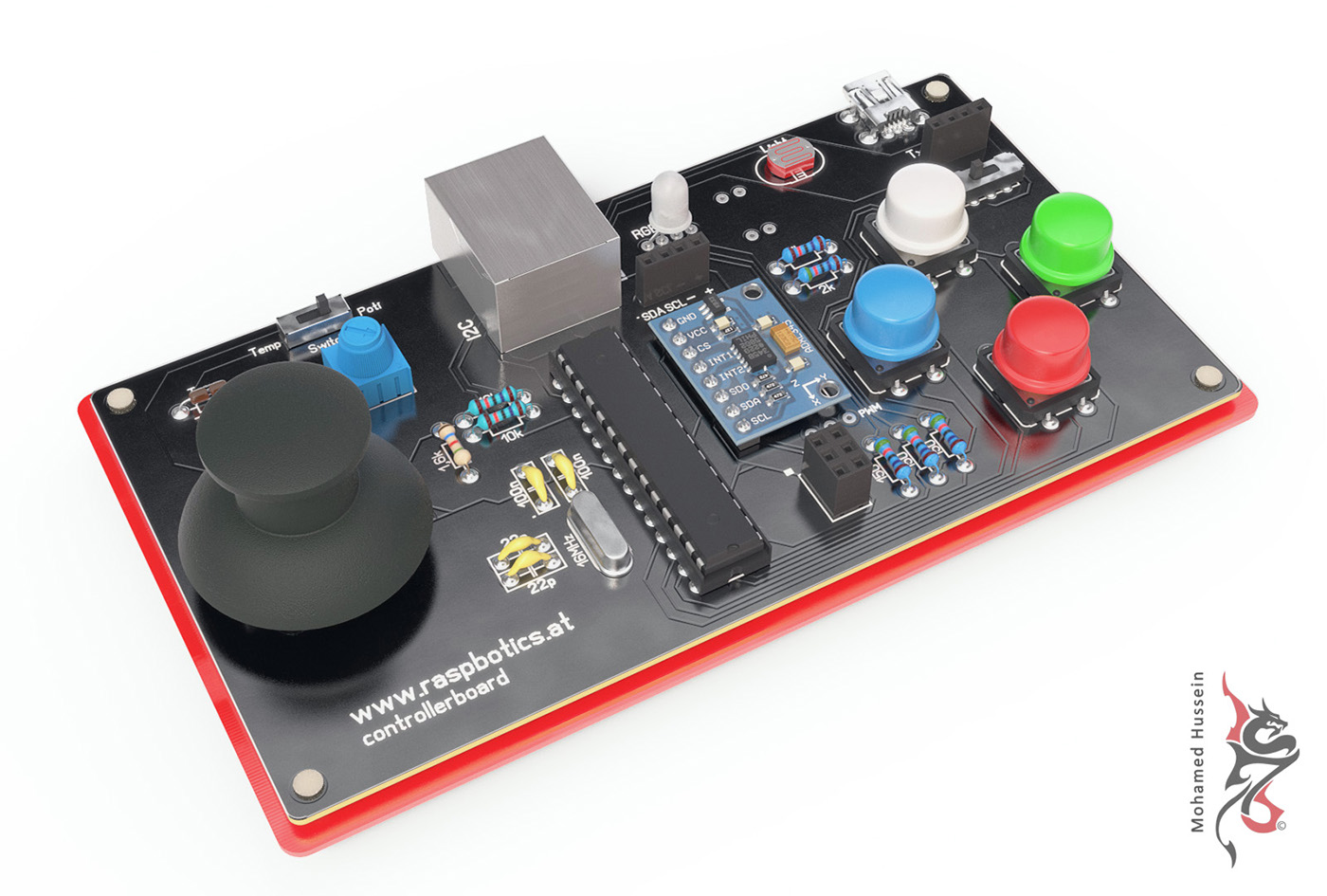 pcb product 3D visualization Electronics controller Raspberry Pi python kids