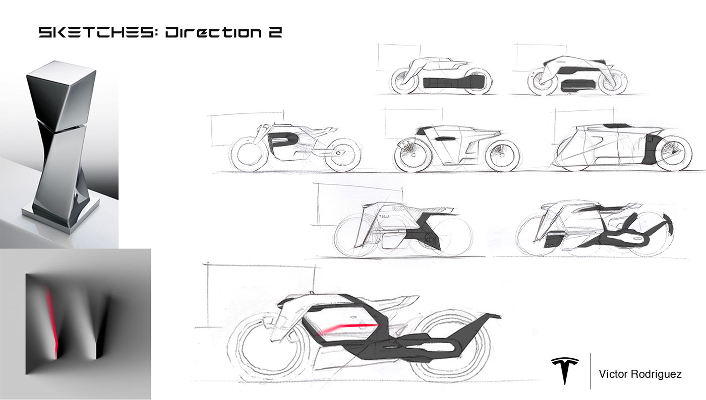 concept model motorcycle tesla tesla model m Transportation Design industrial design  sketch Automotive design concept car