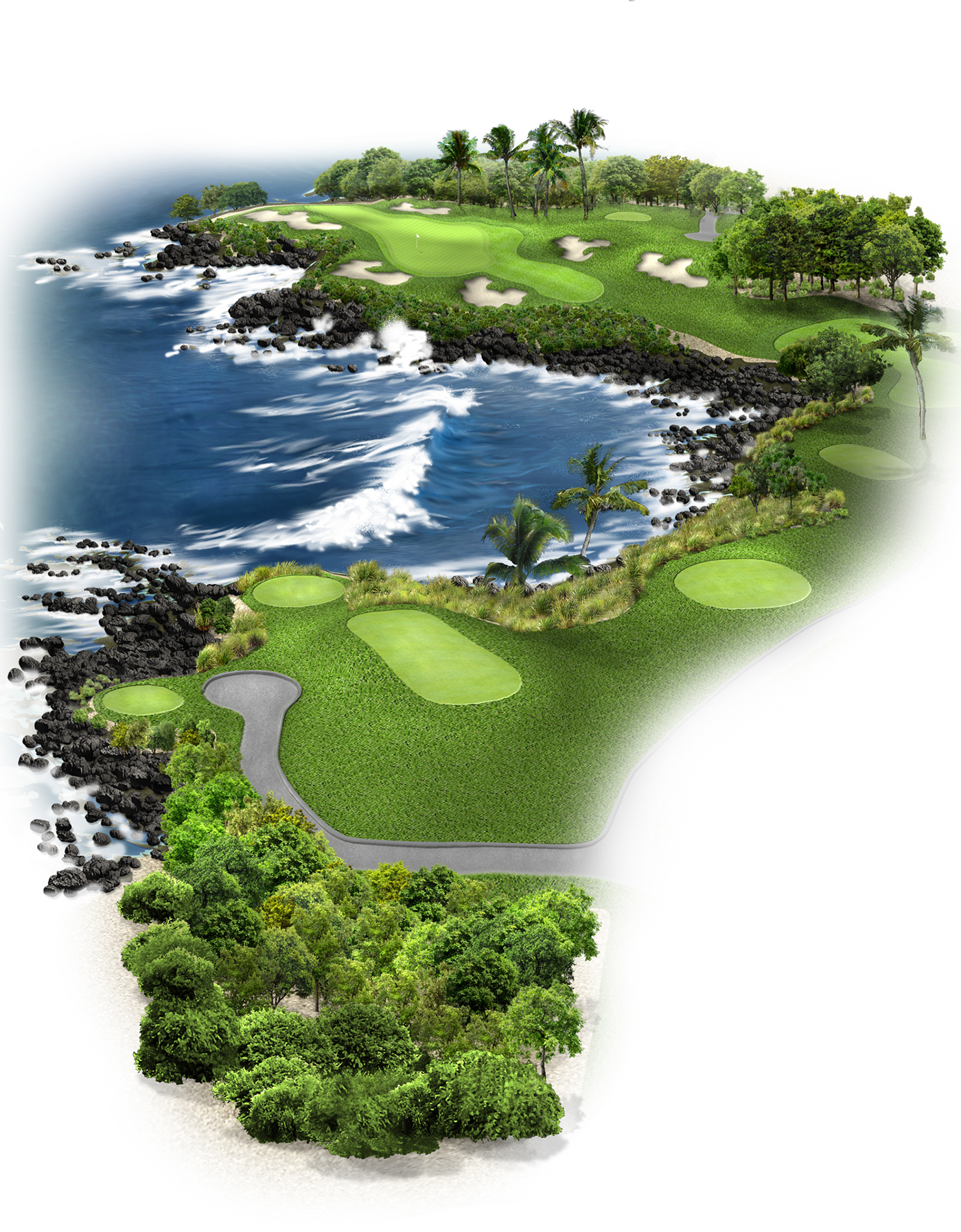 ILLUSTRATION  golf yardage book periodical Magazine illustration map sports photoshop Ocean Scorecard