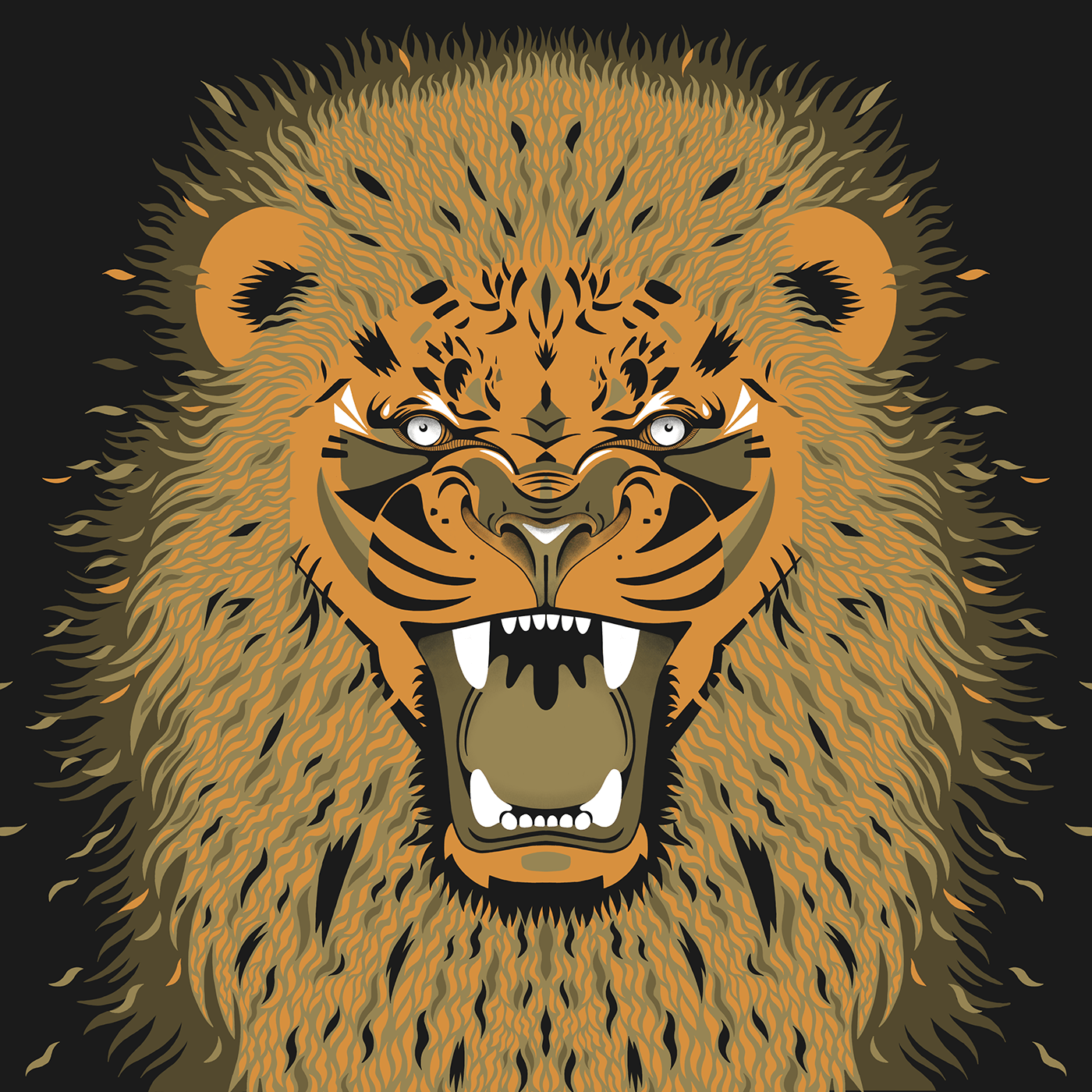 animal Digital Art  fierce ILLUSTRATION  Leo lion Mad Procreate wildlife