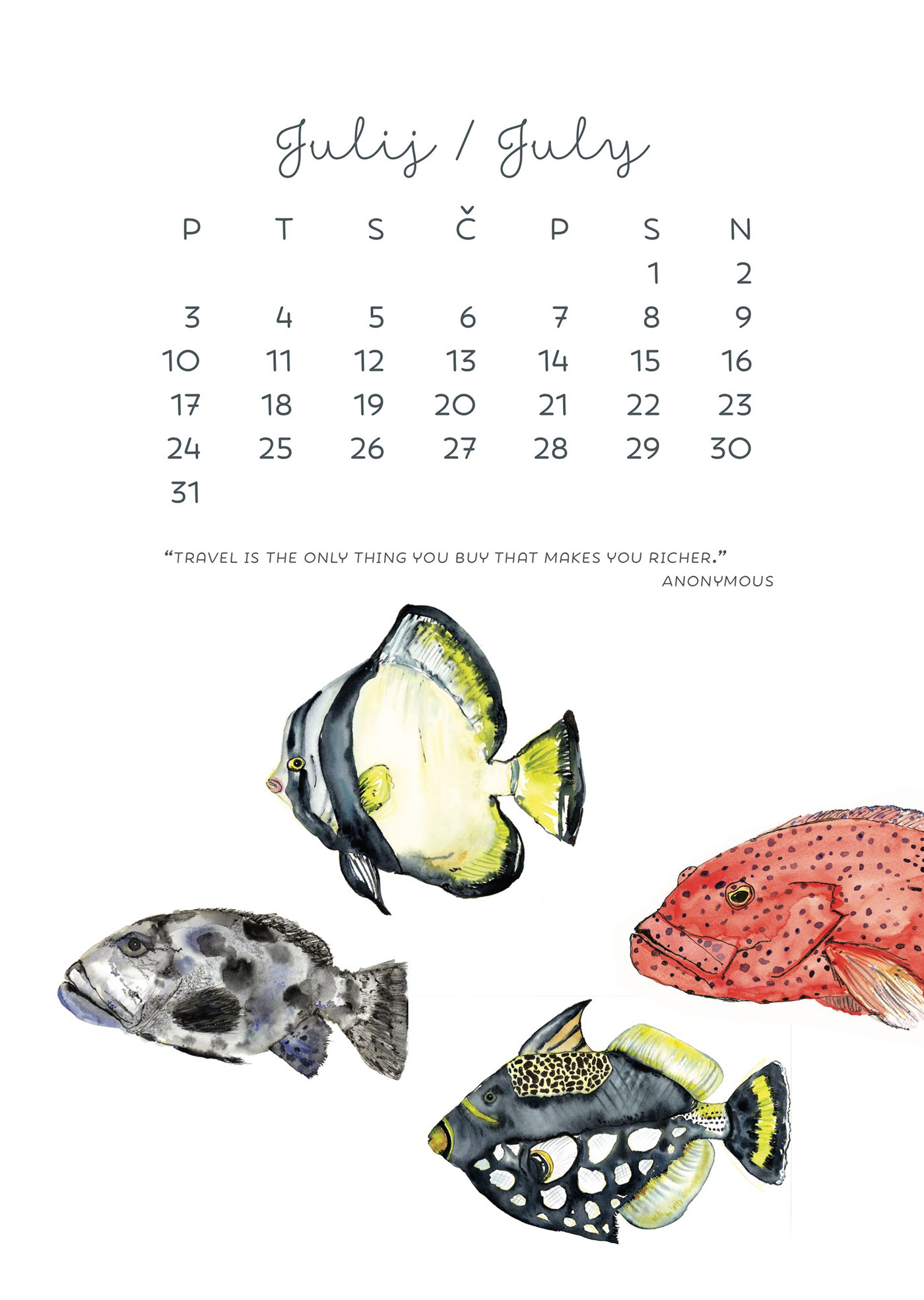 calendar calendar2017 watercolour watercolor illustrations