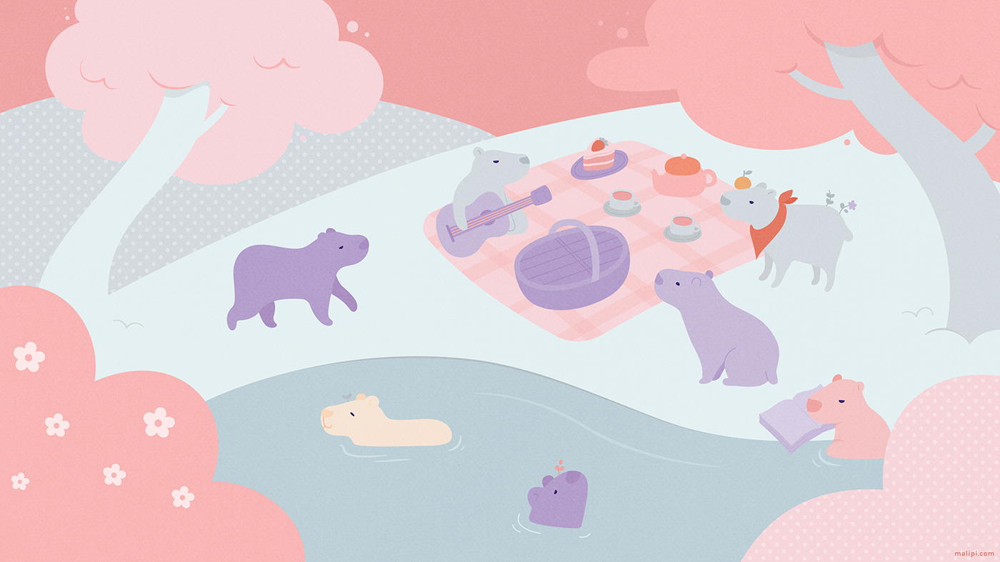 capybara vector adobe illustrator aesthetic