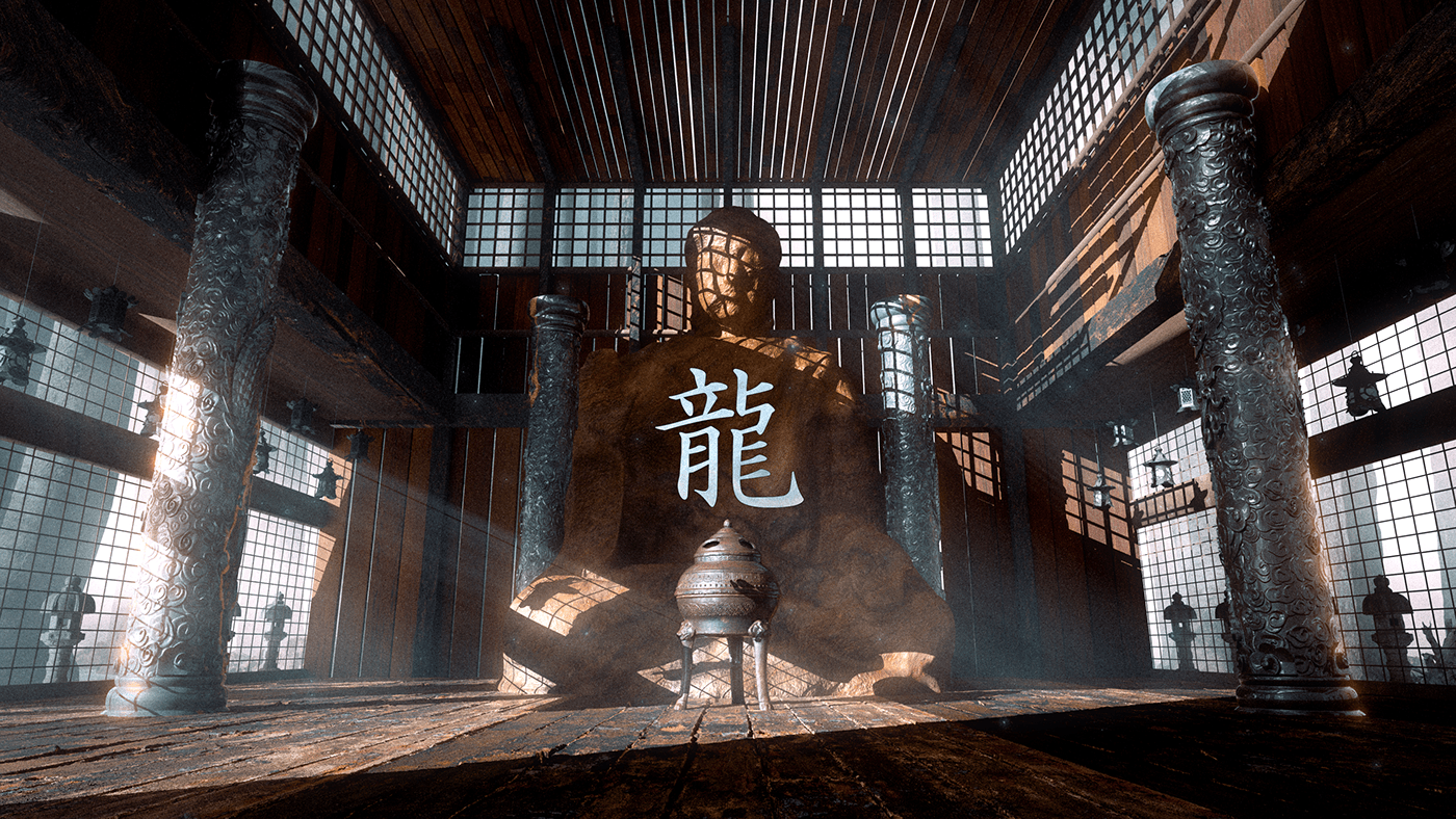 3D animation  Buddha Character design  chinese Digital Art  japan monk motion design vfx