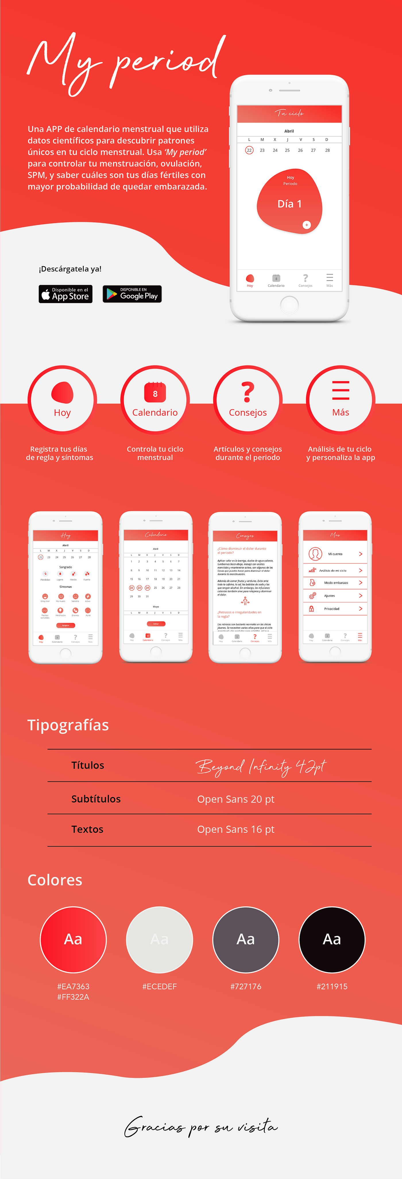 app design diseño gráfico app design graphic design  aplicaciones ciclo menstrual period