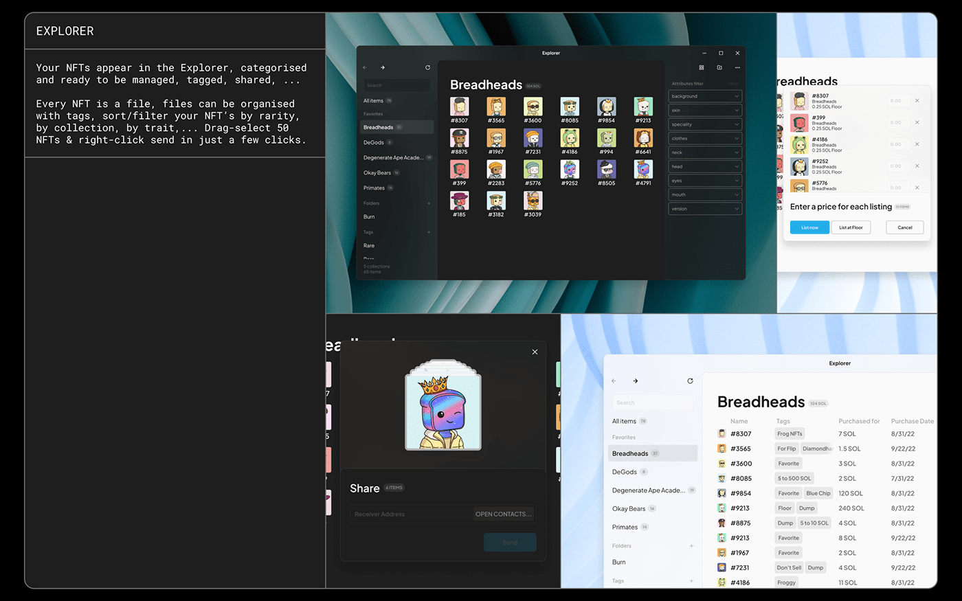 Os UI ux visual identity web3 branding  WALLET app macos windows