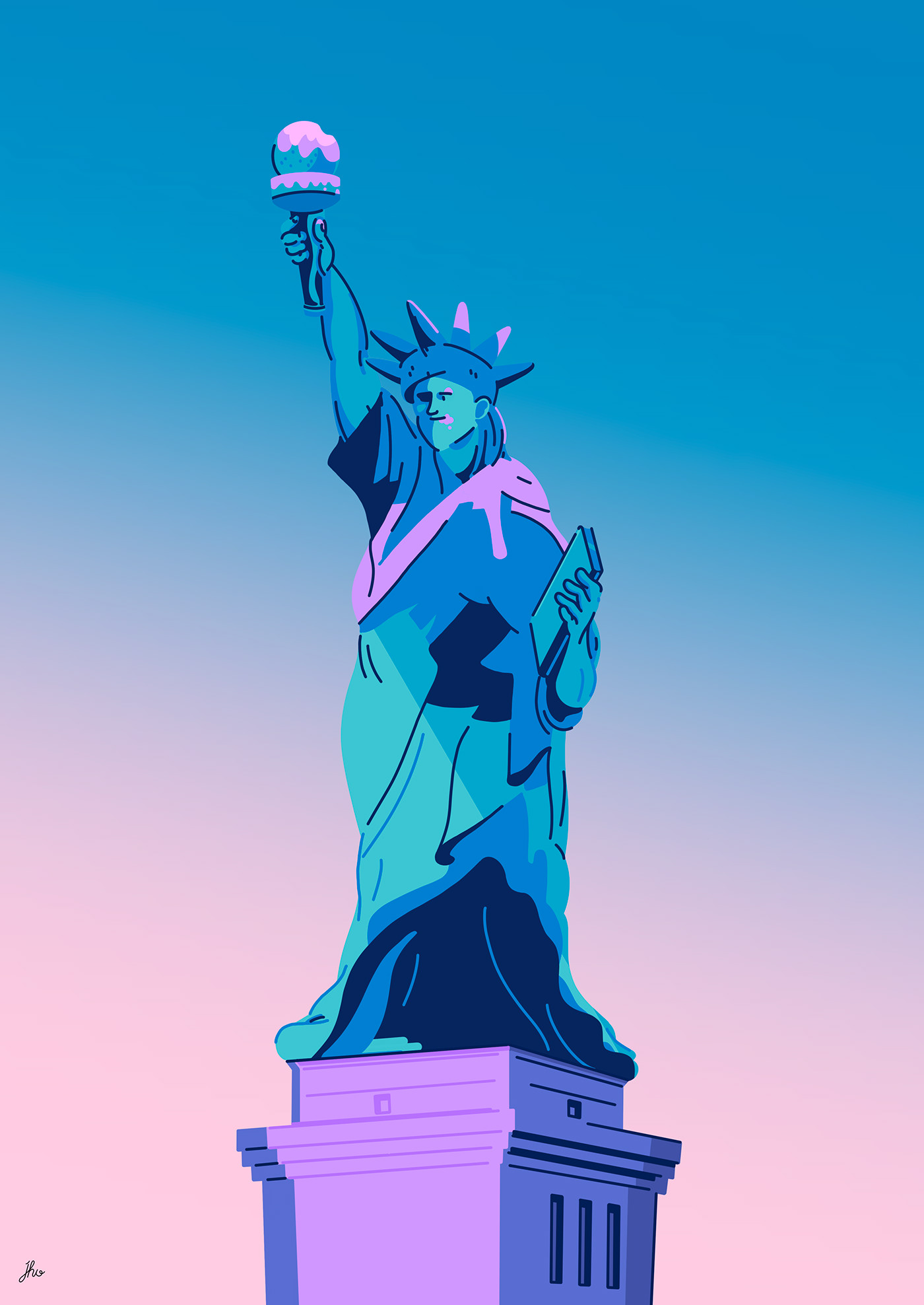 digitalart icecream jungho statue of liberty
