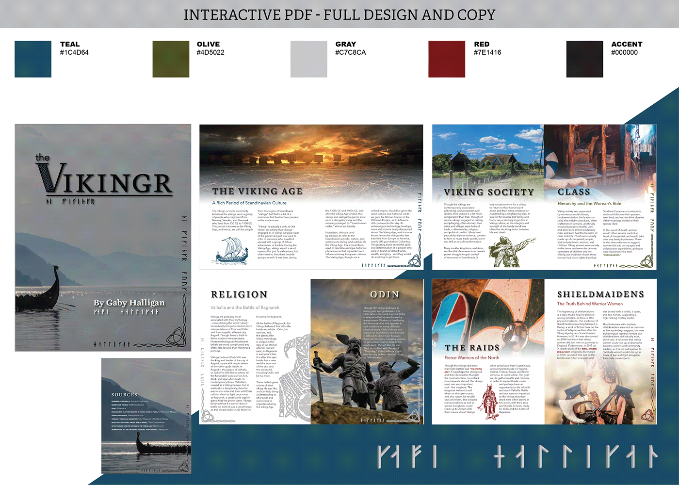 book design knotwork Layout Design Magazine design PDF design viking