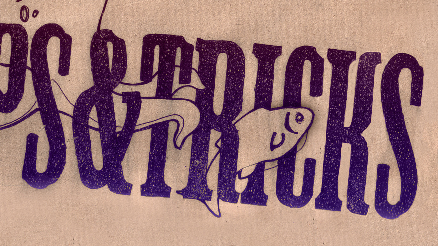 octopus fish letters typography   Drawing 