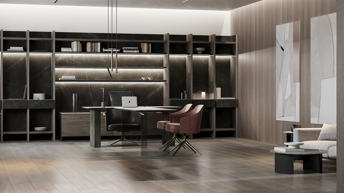 interior design  design Office Office Design cabinet Interior 3ds max visualization corona modern