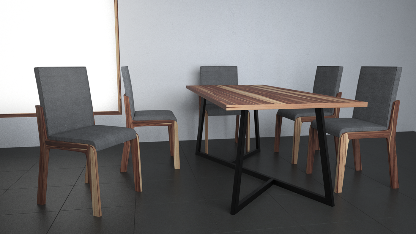 Render 3D Visualization furniture 3D model wood furniture