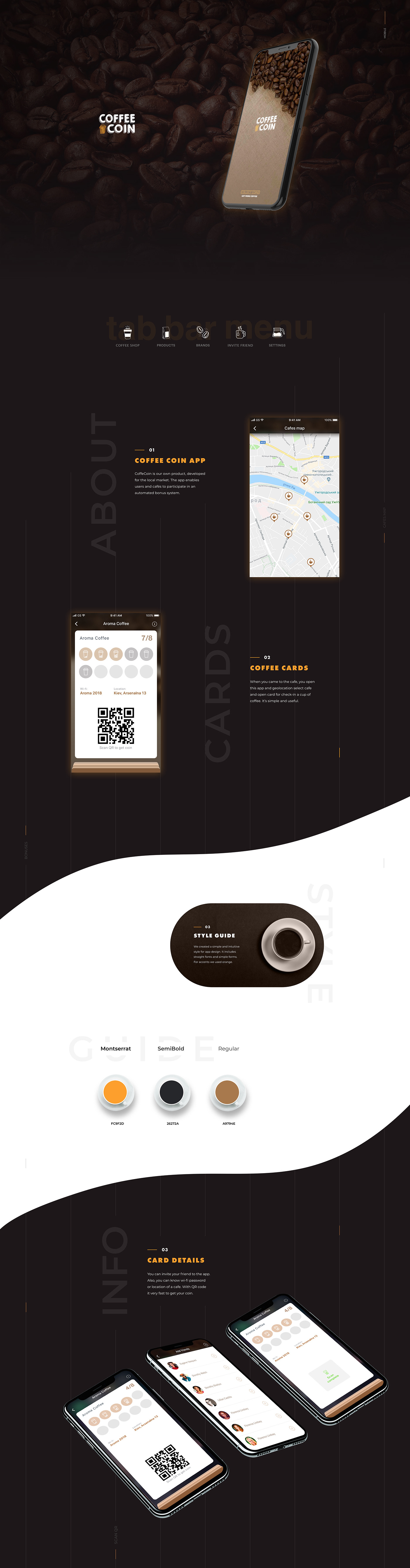 ios android mobile Coffee cafe restaurant coin shop UI ux