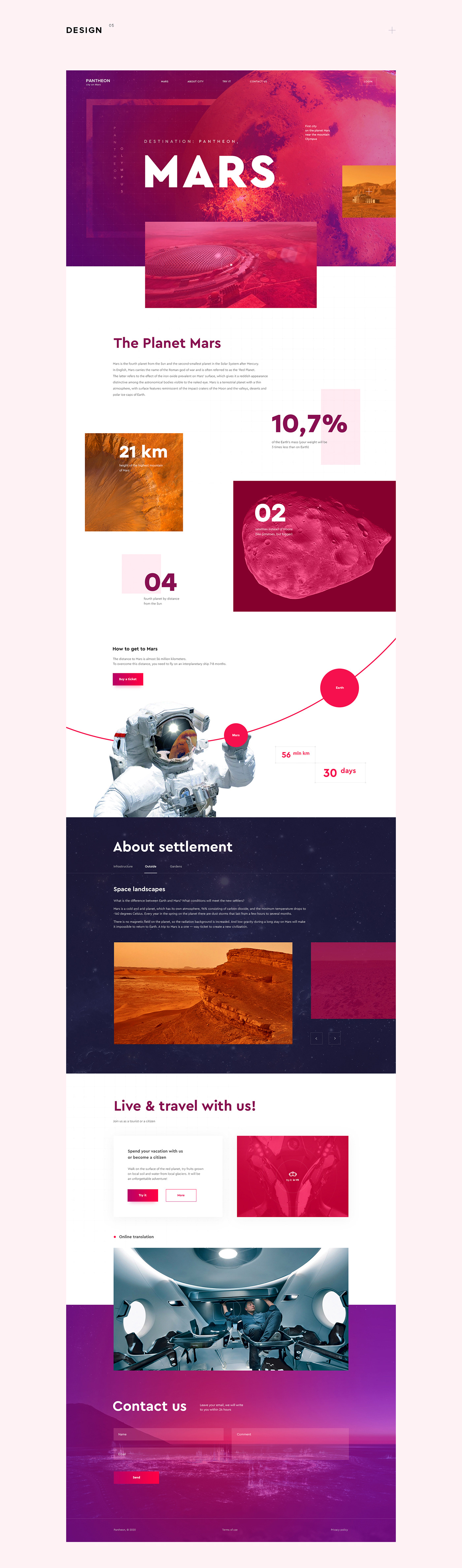 Space  mars landing page
