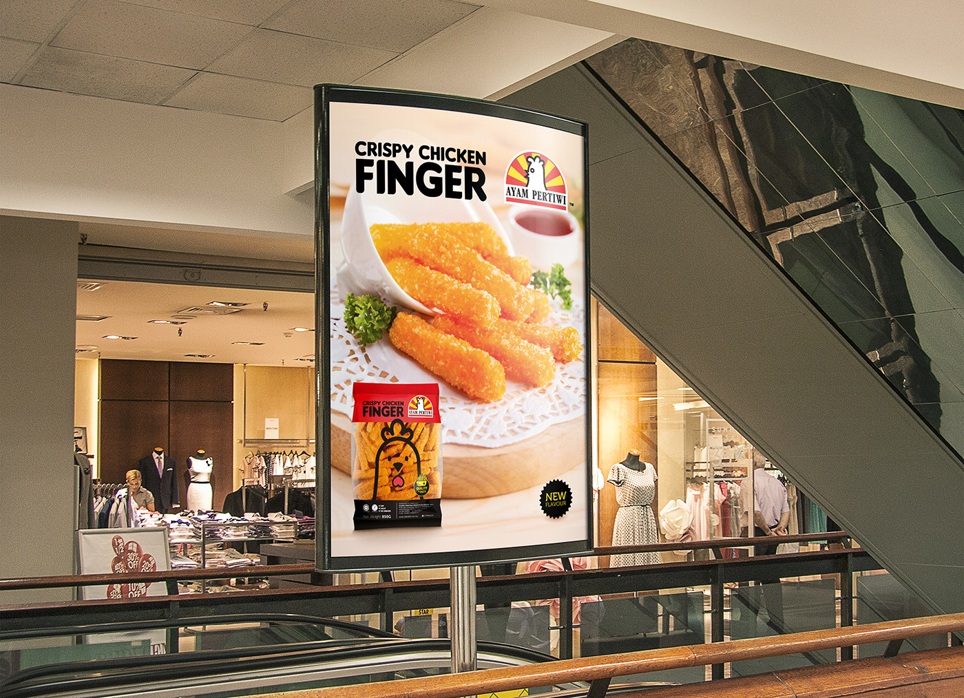 chicken finger Packaging design snack fried Food  Fast food deep fry meal