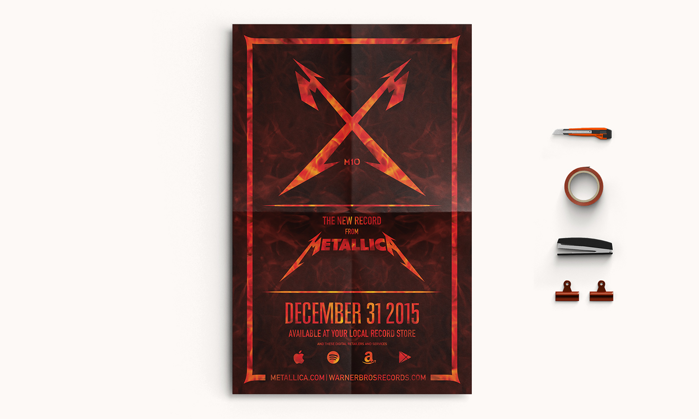Metallica m10 cd record vinyl Album album art Music Packaging Promotion Promotional campaign poster advertisement magazine