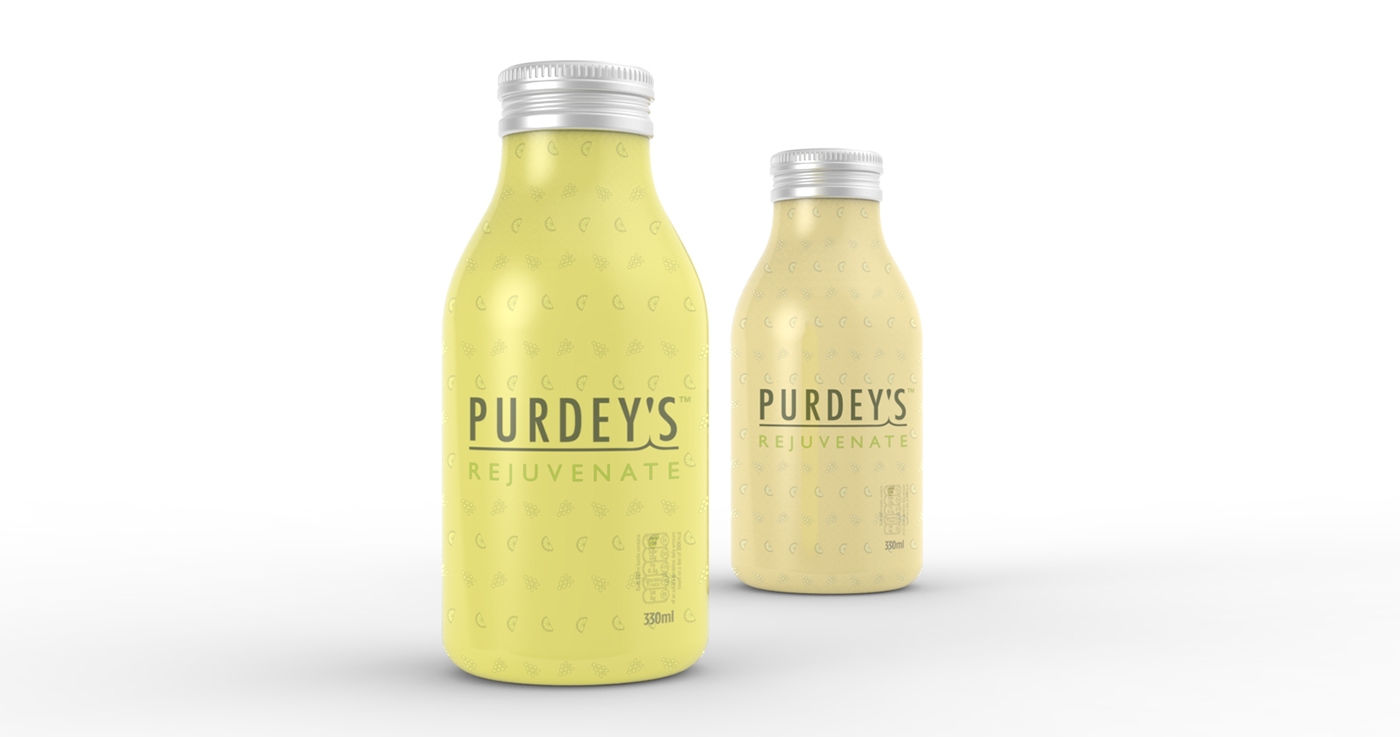 colour green lemon brand purdeys drinks shrink Wrap bottle dnad brief