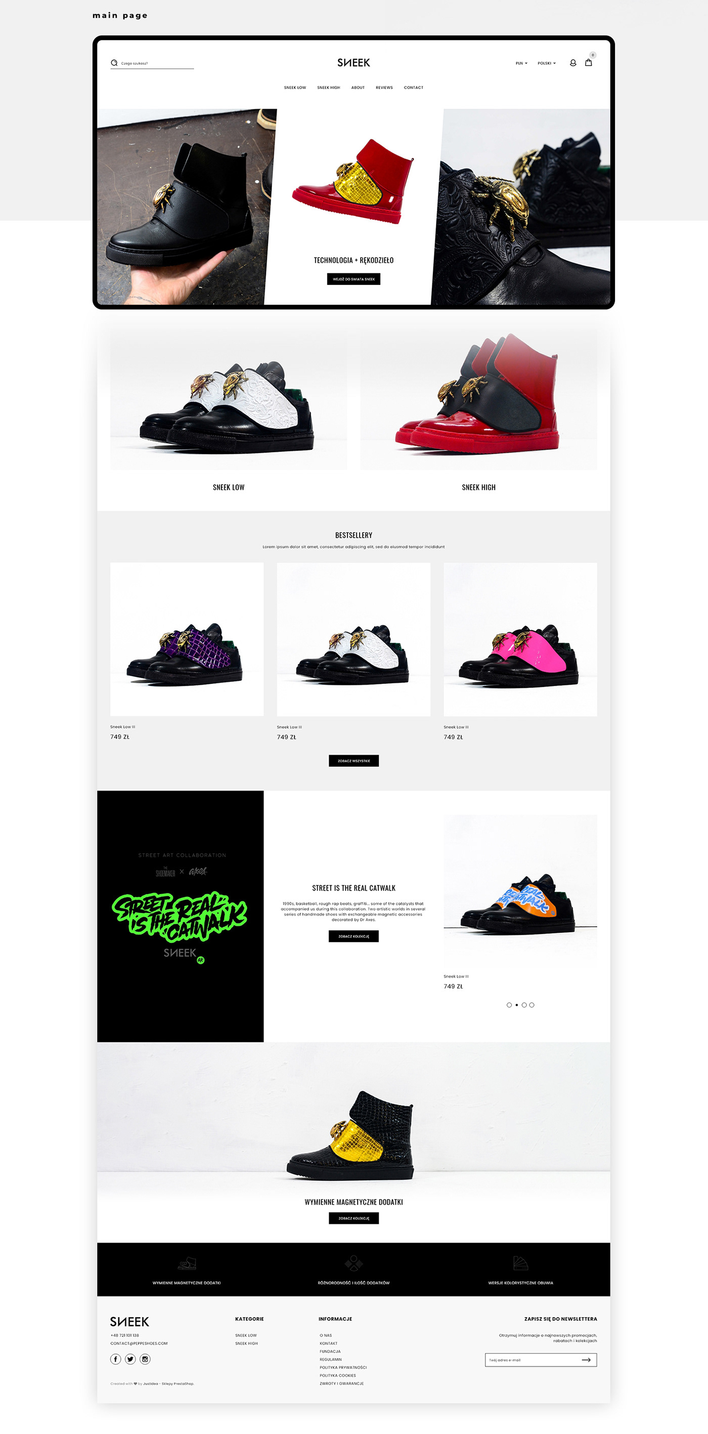 animations Ecommerce magnets minimal shoes shop sneakers Webdesign