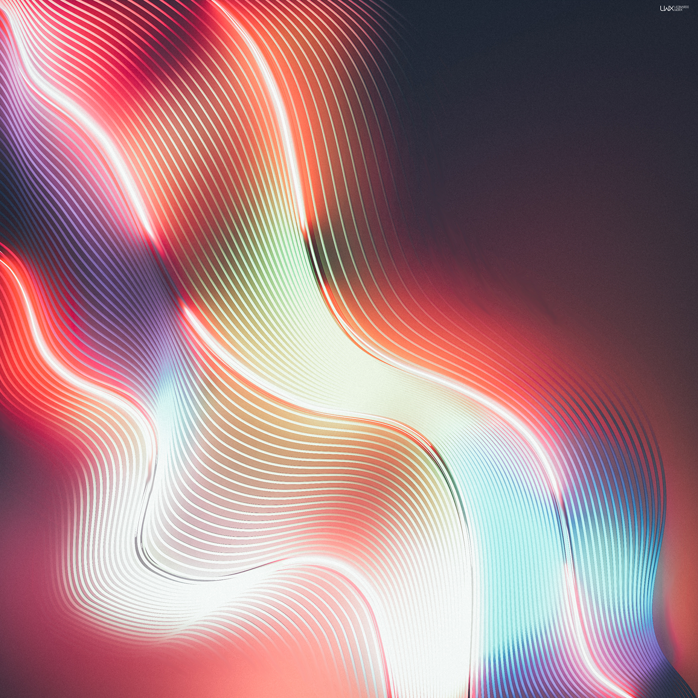 lines glow eightys Love modern gradient harmonic abstract waves Landscape
