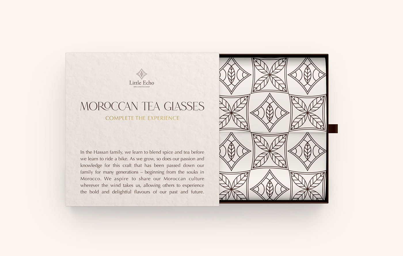 Branding Identity Logo Design Packaging spice tea echo Moroccan Morocco package design 