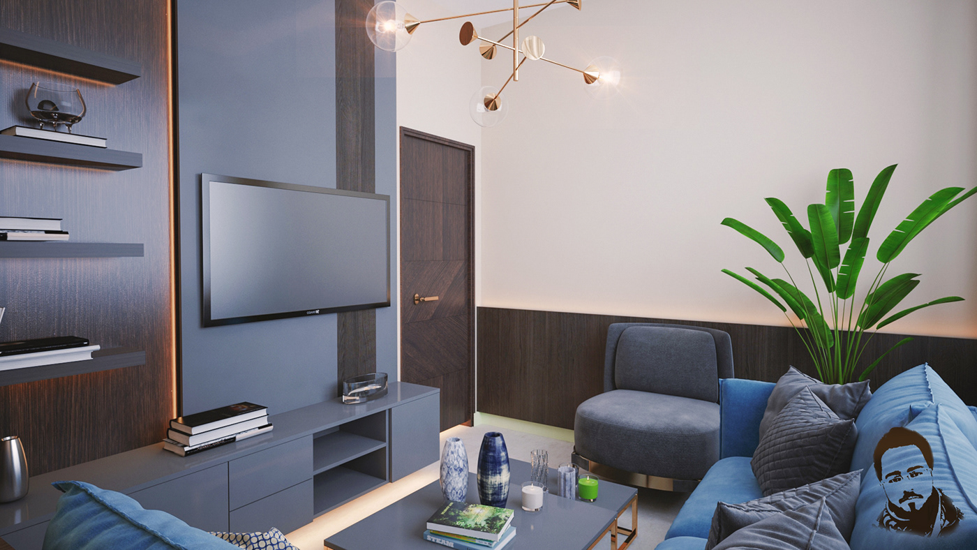3dmax apartment architect Beirute design interior design  lebanon living room tvunit vray