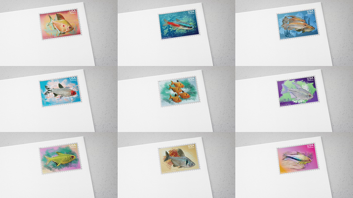 Digital Art  grahpic design Layout photoshop Postage print design  stamps stamps design