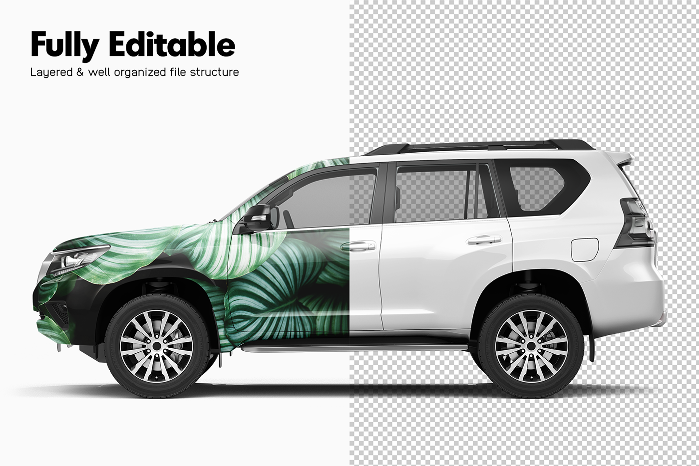 toyota photoshop mockup psd suv Land Cruiser tuning car wrap Vehicle Advertising  toyota mockup