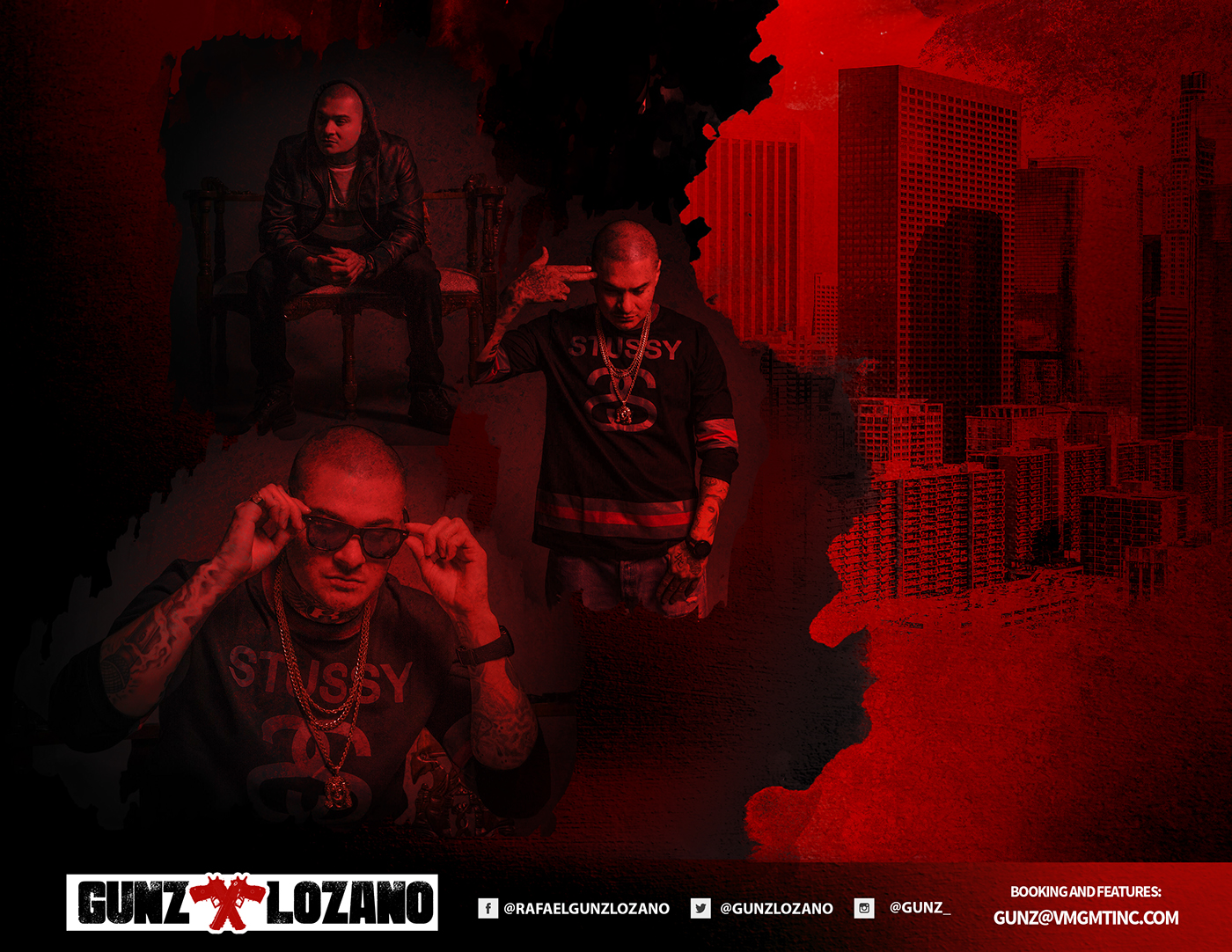GUNZ lozano rap hiphop Photo Manipulation  Composite epk artist epk press kit print