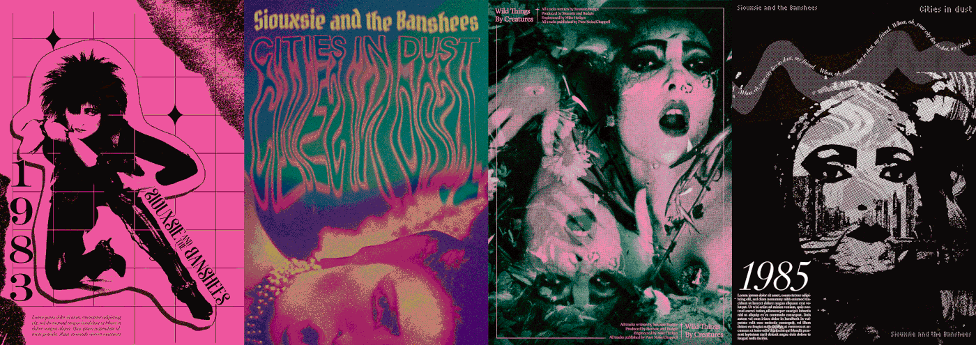 alternative Experimentation graphic design  music Poster Design posters siouxsie sioux siouxsieandthebanshees