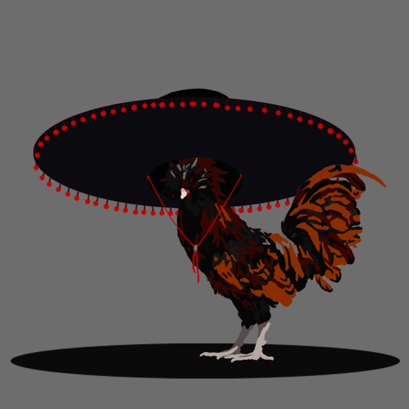 galinha excêntrico chapeus Ilustração pintura digital personagens animais