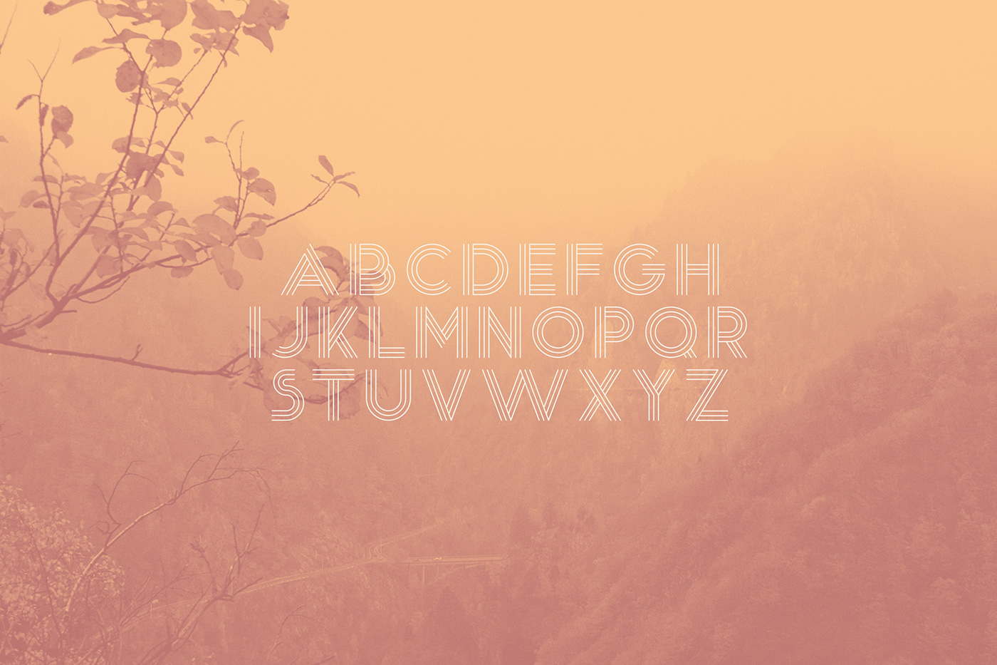 mist Typeface autumn lake leaves crown