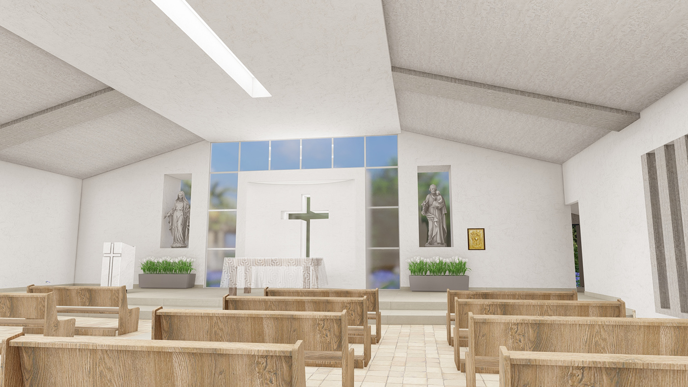 chapel Iglesia architecture visualization Render archviz exterior CGI 3D