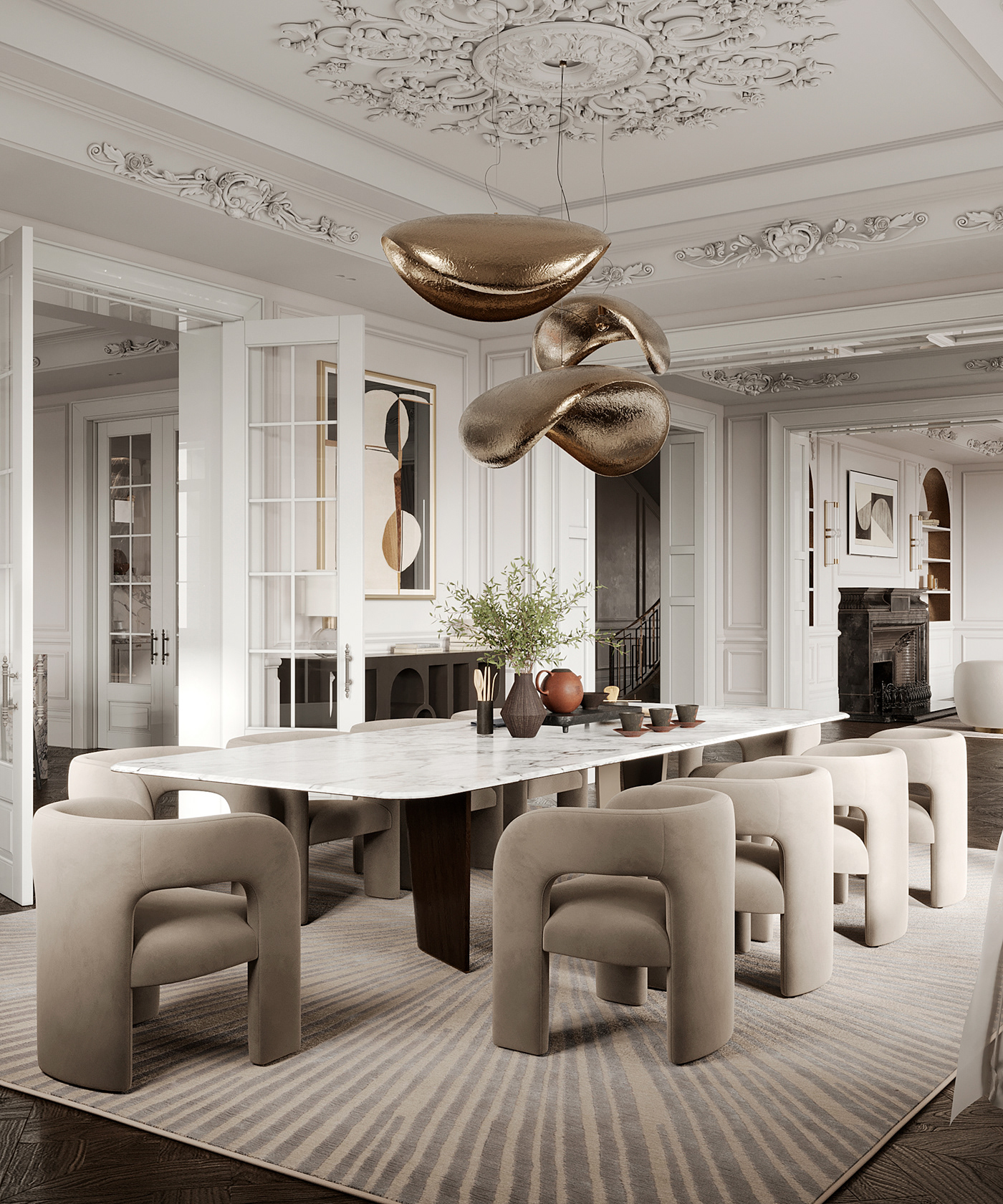 3ds max architecture corona dining hall Interior interior design  Render visualization