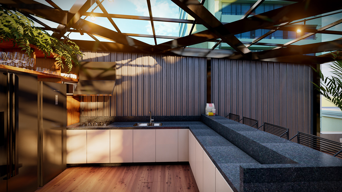rooftop Urban architecture lumion interior design  Render 3D