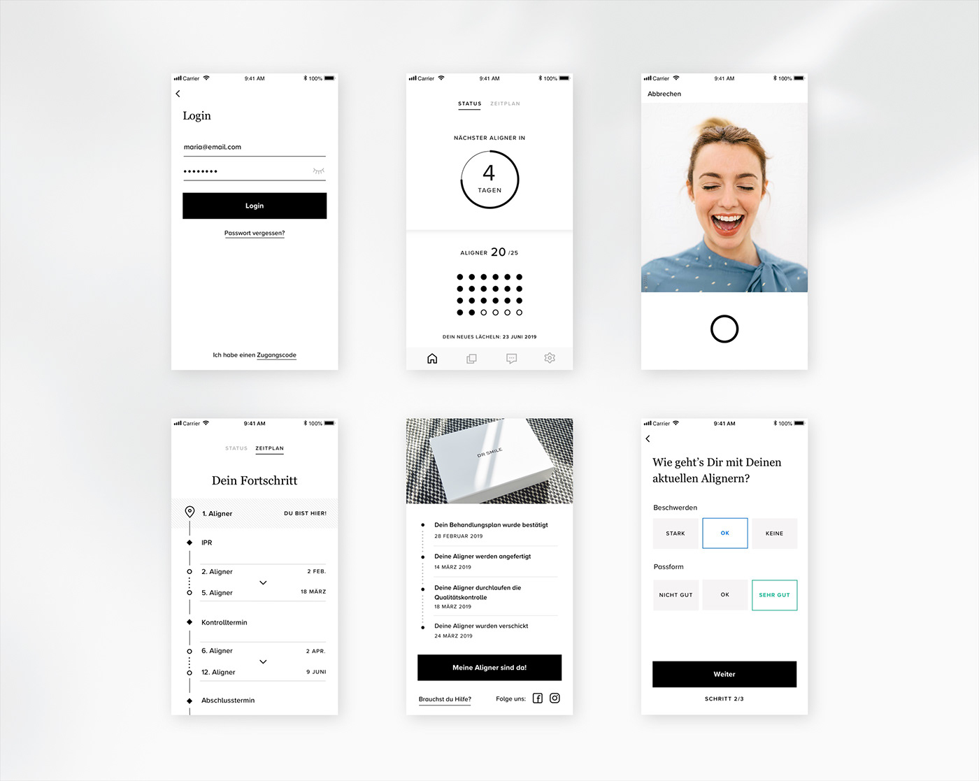 app black & white brand minimal Packaging Responsive UI Website