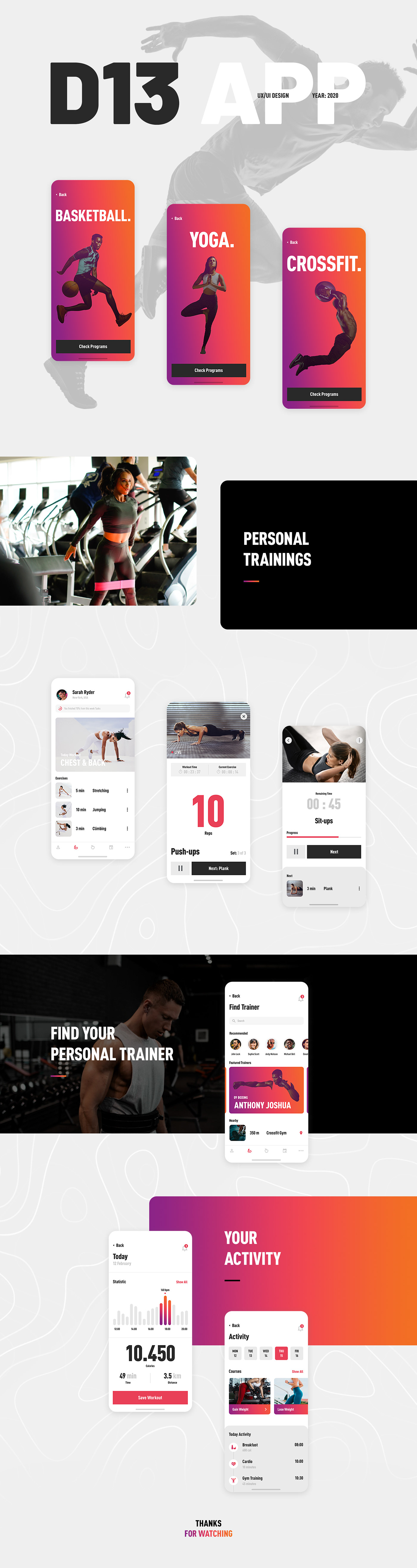 app application concept design fitness gym Interface training ux
