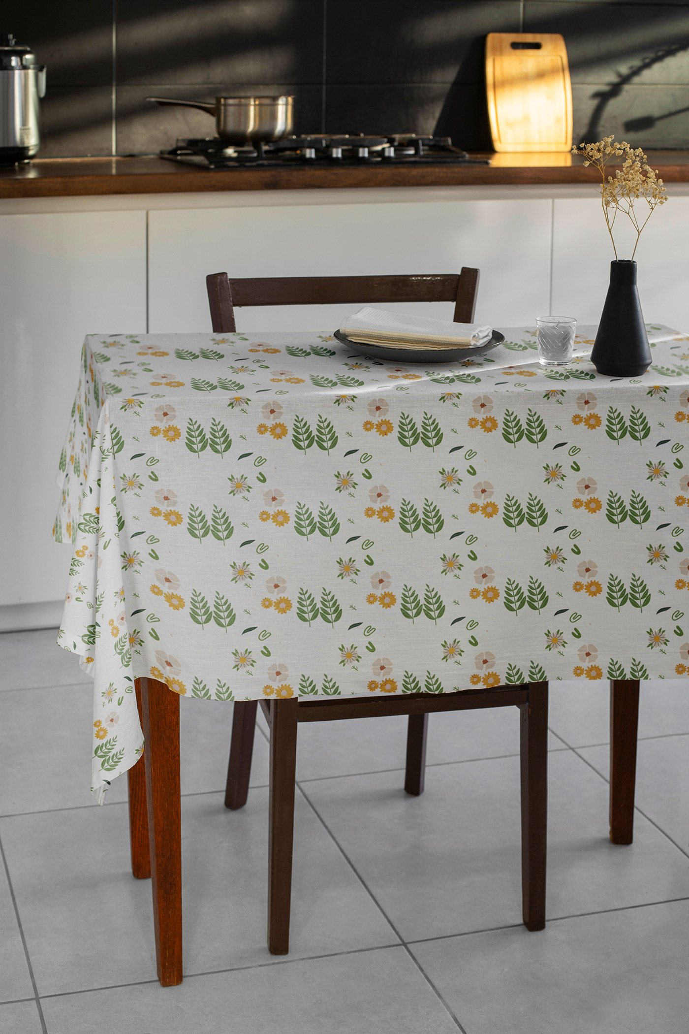 textile scene creator print brand identity Tablecloth kitchen architecture table cloth mockup